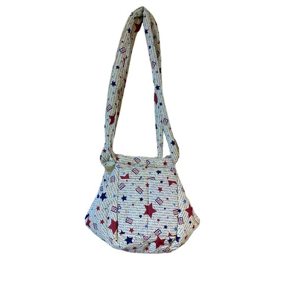All Cloth Handbag Tote Liberty Freedom and Justice With Zip Up Inner Compartment - Picture 7 of 9